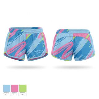 Womens Shorts, Exchange Club, Baseball, Teamtime, Team time, sublimation, custom sports apparel, team uniforms, spirit wear, spiritwear, sports uniforms, custom shirts, team store, custom team store, fundraiser sports, apparel fundraiser