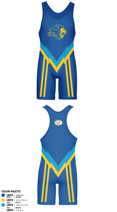 Gahanna Lincoln High School Wrestling 33636344 Wrestling Singlet - 1