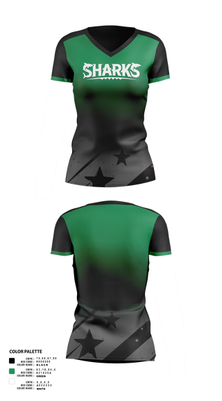 Womens Short Sleeve Vneck Shirt, Sharks, Men's Soccer, Teamtime, Team time, sublimation, custom sports apparel, team uniforms, spirit wear, spiritwear, sports uniforms, custom shirts, team store, custom team store, fundraiser sports, apparel fundraiser