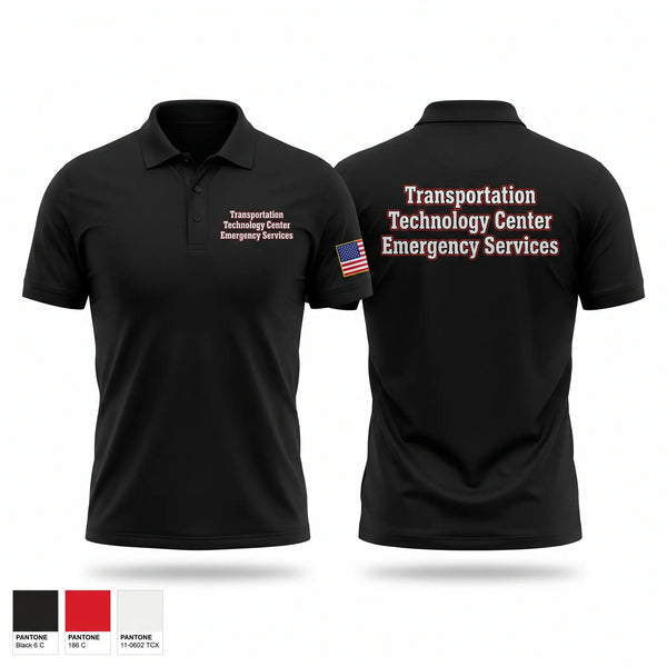 Short Sleeve Performance Polo, Transportion Technology Center Emergency Services, Fire Department, Teamtime, Team time, sublimation, custom sports apparel, team uniforms, spirit wear, spiritwear, sports uniforms, custom shirts, team store, custom team store, fundraiser sports, apparel fundraiser