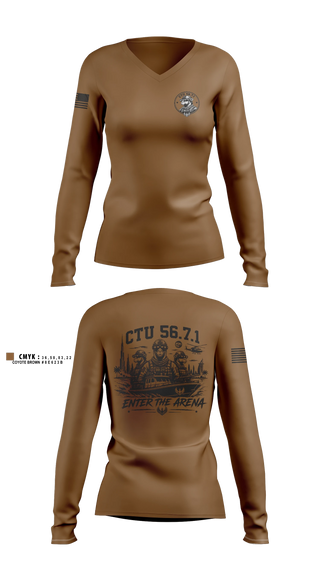 Womens Long Sleeve Vneck Shirt, CTU 56.7.1, Navy, Teamtime, Team time, sublimation, custom sports apparel, team uniforms, spirit wear, spiritwear, sports uniforms, custom shirts, team store, custom team store, fundraiser sports, apparel fundraiser