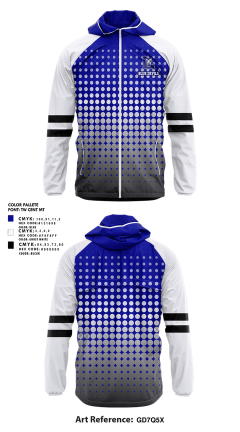 Windbreaker, Blue devils, , Teamtime, Team time, sublimation, custom sports apparel, team uniforms, spirit wear, spiritwear, sports uniforms, custom shirts, team store, custom team store, fundraiser sports, apparel fundraiser