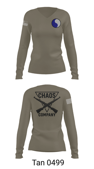 Womens Long Sleeve Vneck Shirt, C-Co 1/116 29th IN BDE, , Teamtime, Team time, sublimation, custom sports apparel, team uniforms, spirit wear, spiritwear, sports uniforms, custom shirts, team store, custom team store, fundraiser sports, apparel fundraiser