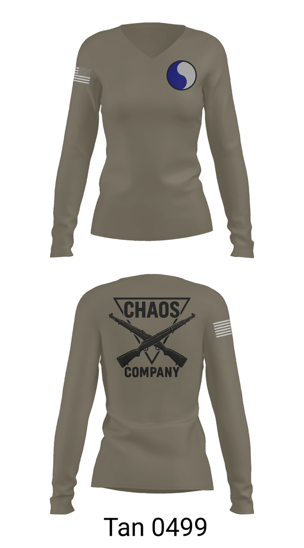 Womens Long Sleeve Vneck Shirt, C-Co 1/116 29th IN BDE, , Teamtime, Team time, sublimation, custom sports apparel, team uniforms, spirit wear, spiritwear, sports uniforms, custom shirts, team store, custom team store, fundraiser sports, apparel fundraiser