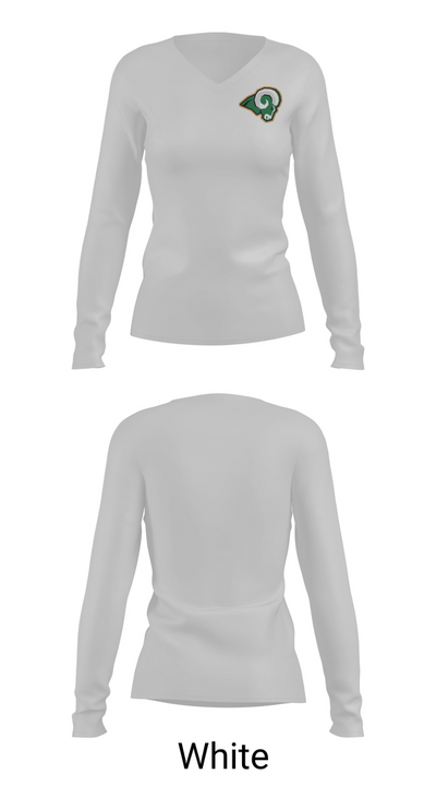 Reig Rams Basketball 42158079 Women's Long Sleeve V-neck Shirt - 16