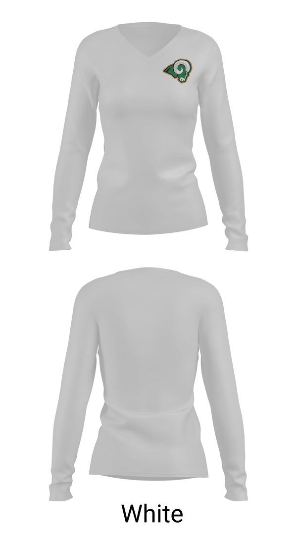 Womens Long Sleeve Vneck Shirt, Reig Rams Basketball, Men's Basketball, Teamtime, Team time, sublimation, custom sports apparel, team uniforms, spirit wear, spiritwear, sports uniforms, custom shirts, team store, custom team store, fundraiser sports, apparel fundraiser