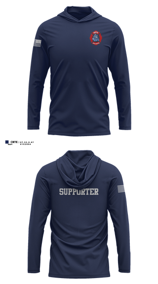 Long Sleeve Hooded Sun Shirt, Rice Fire Dept, Fire Department, Teamtime, Team time, sublimation, custom sports apparel, team uniforms, spirit wear, spiritwear, sports uniforms, custom shirts, team store, custom team store, fundraiser sports, apparel fundraiser