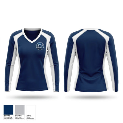ST J Baseball Women's Long Sleeve V-neck Shirt - 1