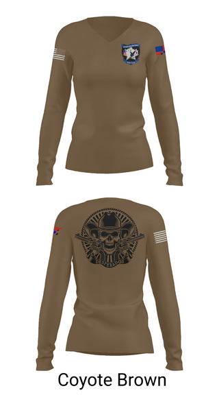 Womens Long Sleeve Vneck Shirt, Desperados, , Teamtime, Team time, sublimation, custom sports apparel, team uniforms, spirit wear, spiritwear, sports uniforms, custom shirts, team store, custom team store, fundraiser sports, apparel fundraiser