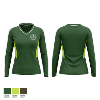 Womens Long Sleeve Vneck Shirt, Archbishop Chapelle School Soccer, Women's Soccer, Teamtime, Team time, sublimation, custom sports apparel, team uniforms, spirit wear, spiritwear, sports uniforms, custom shirts, team store, custom team store, fundraiser sports, apparel fundraiser