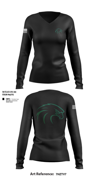 Womens Long Sleeve Vneck Shirt, River Hawks, Army, Teamtime, Team time, sublimation, custom sports apparel, team uniforms, spirit wear, spiritwear, sports uniforms, custom shirts, team store, custom team store, fundraiser sports, apparel fundraiser