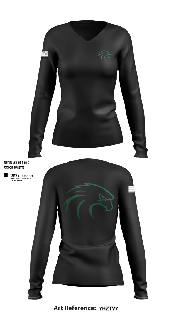 Womens Long Sleeve Vneck Shirt, River Hawks, Army, Teamtime, Team time, sublimation, custom sports apparel, team uniforms, spirit wear, spiritwear, sports uniforms, custom shirts, team store, custom team store, fundraiser sports, apparel fundraiser