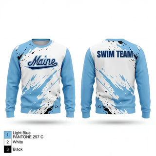 Crew Neck Sweatshirt, Umaine Club Swim, Swimming, Teamtime, Team time, sublimation, custom sports apparel, team uniforms, spirit wear, spiritwear, sports uniforms, custom shirts, team store, custom team store, fundraiser sports, apparel fundraiser
