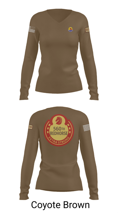 560th Redhorse Unit 43549441 Women's Long Sleeve V-neck Shirt - 17