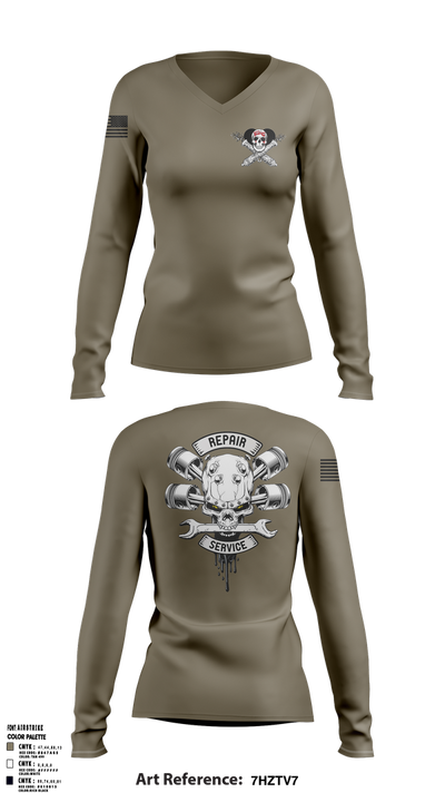 1-320TH FAR FOX CO 75222266 Women's Long Sleeve V-neck Shirt - 2