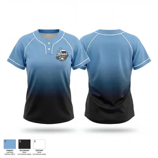 Two Button Softball Jersey, Texas select, Softball, Teamtime, Team time, sublimation, custom sports apparel, team uniforms, spirit wear, spiritwear, sports uniforms, custom shirts, team store, custom team store, fundraiser sports, apparel fundraiser
