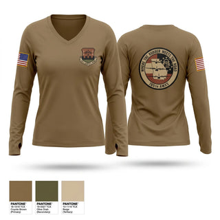 Womens Long Sleeve Vneck Shirt, 165th AMXS, Air Force, Teamtime, Team time, sublimation, custom sports apparel, team uniforms, spirit wear, spiritwear, sports uniforms, custom shirts, team store, custom team store, fundraiser sports, apparel fundraiser
