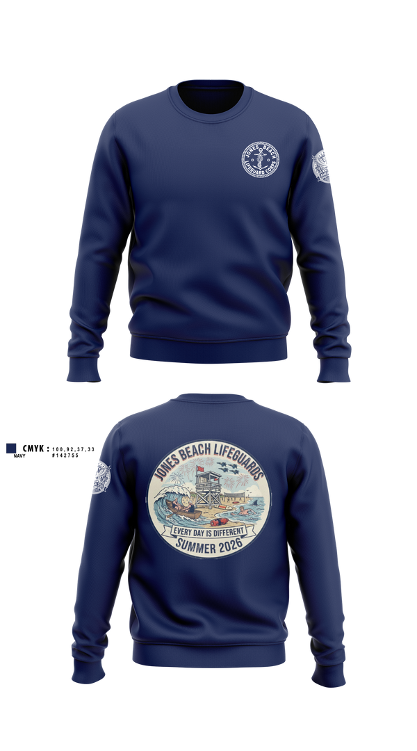 Crew Neck Sweatshirt, Jones Beach Lifeguard Corp, , Teamtime, Team time, sublimation, custom sports apparel, team uniforms, spirit wear, spiritwear, sports uniforms, custom shirts, team store, custom team store, fundraiser sports, apparel fundraiser