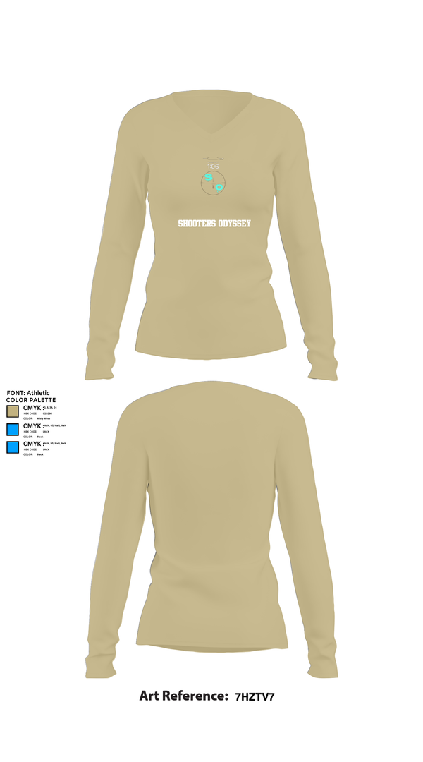 Womens Long Sleeve Vneck Shirt, Shooters odyssey, National Guard, Teamtime, Team time, sublimation, custom sports apparel, team uniforms, spirit wear, spiritwear, sports uniforms, custom shirts, team store, custom team store, fundraiser sports, apparel fundraiser