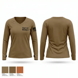 Womens Long Sleeve Vneck Shirt, Coal run McIntyre, Fire Department, Teamtime, Team time, sublimation, custom sports apparel, team uniforms, spirit wear, spiritwear, sports uniforms, custom shirts, team store, custom team store, fundraiser sports, apparel fundraiser