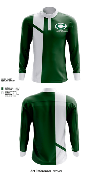 Quarter Zip Jacket, Central, Track & Field, Teamtime, Team time, sublimation, custom sports apparel, team uniforms, spirit wear, spiritwear, sports uniforms, custom shirts, team store, custom team store, fundraiser sports, apparel fundraiser