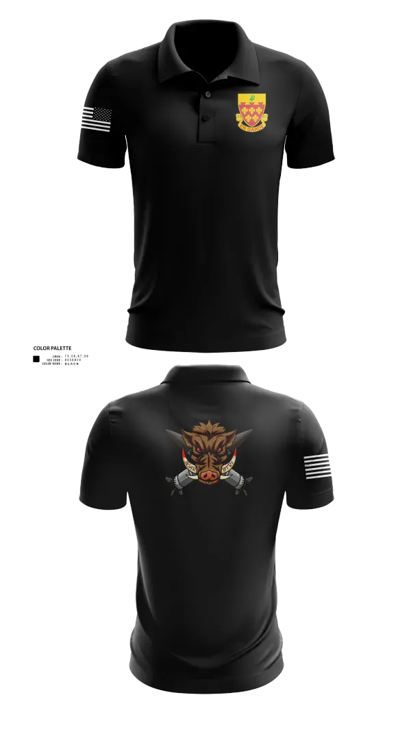 Short Sleeve Performance Polo, 1-77 FA Bravo Btry, Army, Teamtime, Team time, sublimation, custom sports apparel, team uniforms, spirit wear, spiritwear, sports uniforms, custom shirts, team store, custom team store, fundraiser sports, apparel fundraiser