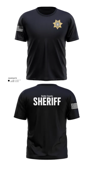 Old School Cotton Feel Shirt, Butler County Sheriff’s Department, Police, Teamtime, Team time, sublimation, custom sports apparel, team uniforms, spirit wear, spiritwear, sports uniforms, custom shirts, team store, custom team store, fundraiser sports, apparel fundraiser