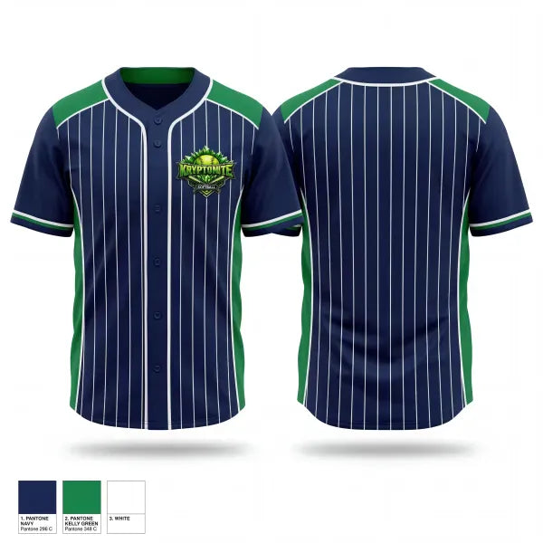 Full Button Baseball Jersey, Kryptonite, Baseball, Teamtime, Team time, sublimation, custom sports apparel, team uniforms, spirit wear, spiritwear, sports uniforms, custom shirts, team store, custom team store, fundraiser sports, apparel fundraiser