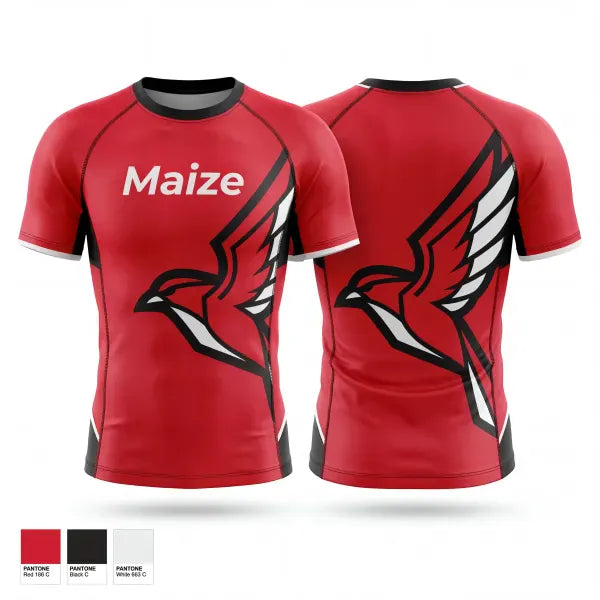 Short Sleeve Rash Guard Shirt, Maize, Wrestling, Teamtime, Team time, sublimation, custom sports apparel, team uniforms, spirit wear, spiritwear, sports uniforms, custom shirts, team store, custom team store, fundraiser sports, apparel fundraiser