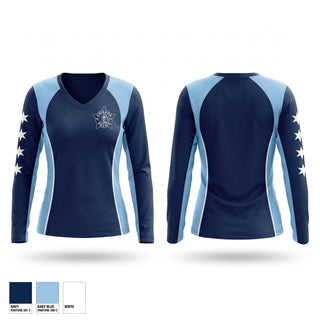 Womens Long Sleeve Vneck Shirt, Chicago Police Lady Knights, Softball, Teamtime, Team time, sublimation, custom sports apparel, team uniforms, spirit wear, spiritwear, sports uniforms, custom shirts, team store, custom team store, fundraiser sports, apparel fundraiser