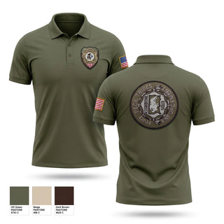 Short Sleeve Performance Polo, Fort Peck Tribal Fish & Game, Space Force, Teamtime, Team time, sublimation, custom sports apparel, team uniforms, spirit wear, spiritwear, sports uniforms, custom shirts, team store, custom team store, fundraiser sports, apparel fundraiser