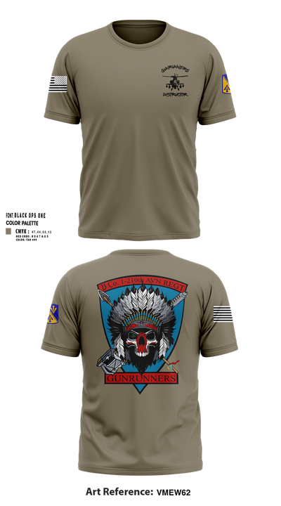 B Company, 1-210th Aviation Regt 56146981 Old School Cotton Feel Shirt - 30