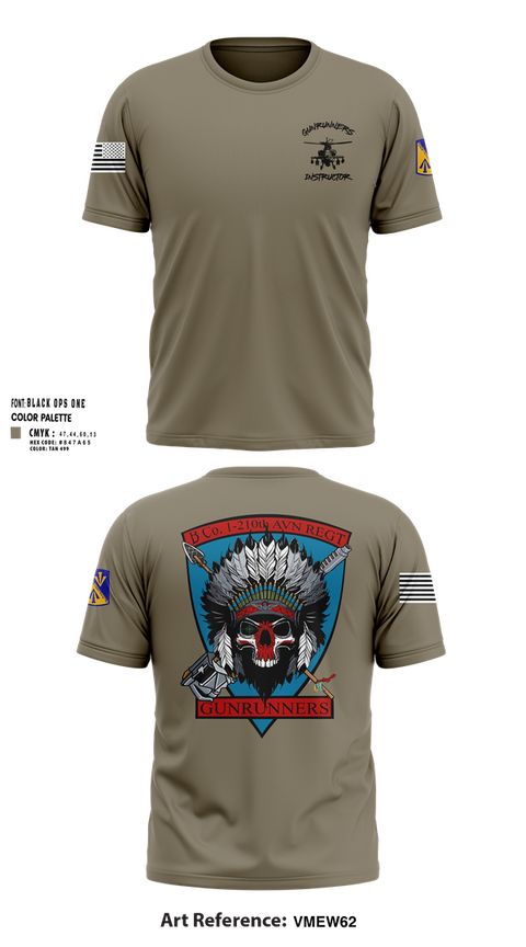 Old School Cotton Feel Shirt, B Company, 1-210th Aviation Regt, Army, Teamtime, Team time, sublimation, custom sports apparel, team uniforms, spirit wear, spiritwear, sports uniforms, custom shirts, team store, custom team store, fundraiser sports, apparel fundraiser