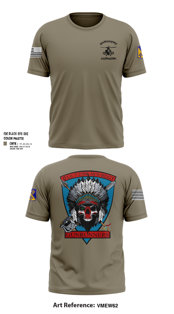 Old School Cotton Feel Shirt, B Company, 1-210th Aviation Regt, Army, Teamtime, Team time, sublimation, custom sports apparel, team uniforms, spirit wear, spiritwear, sports uniforms, custom shirts, team store, custom team store, fundraiser sports, apparel fundraiser