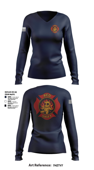 Womens Long Sleeve Vneck Shirt, City of Lake Geneva Fire Department, , Teamtime, Team time, sublimation, custom sports apparel, team uniforms, spirit wear, spiritwear, sports uniforms, custom shirts, team store, custom team store, fundraiser sports, apparel fundraiser