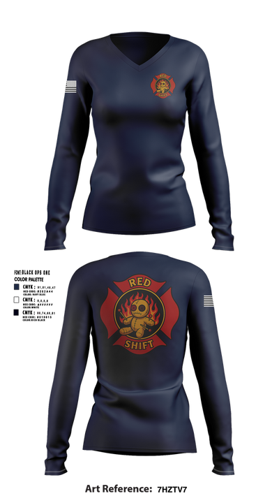 City of Lake Geneva Fire Department 76395935 Women's Long Sleeve V-neck Shirt - 101
