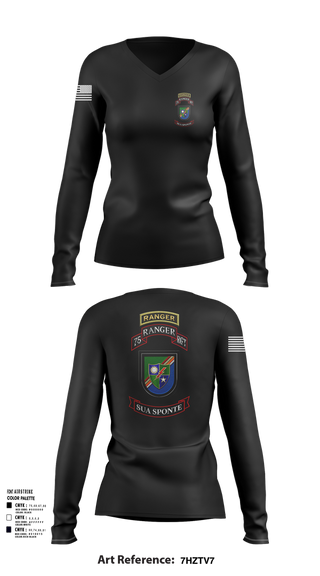 Womens Long Sleeve Vneck Shirt, 3rd/75th Ranger Regiment, , Teamtime, Team time, sublimation, custom sports apparel, team uniforms, spirit wear, spiritwear, sports uniforms, custom shirts, team store, custom team store, fundraiser sports, apparel fundraiser