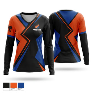 Womens Long Sleeve Vneck Shirt, pafford emergency medical service., EMS/EMT, Teamtime, Team time, sublimation, custom sports apparel, team uniforms, spirit wear, spiritwear, sports uniforms, custom shirts, team store, custom team store, fundraiser sports, apparel fundraiser
