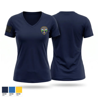 Womens Short Sleeve Vneck Shirt, Tucumcari Police Department, Police, Teamtime, Team time, sublimation, custom sports apparel, team uniforms, spirit wear, spiritwear, sports uniforms, custom shirts, team store, custom team store, fundraiser sports, apparel fundraiser