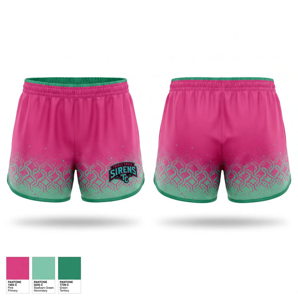 Womens Shorts, Triple Creek Sirens, Softball, Teamtime, Team time, sublimation, custom sports apparel, team uniforms, spirit wear, spiritwear, sports uniforms, custom shirts, team store, custom team store, fundraiser sports, apparel fundraiser