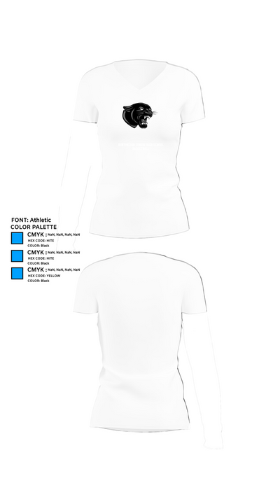 Huntington Junior High School Basketball 78559210 Women's Short Sleeve V-neck Shirt - 18