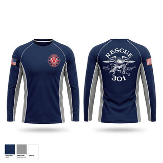 Long Sleeve Performance Shirt, Rescue 301, Fire Department, Teamtime, Team time, sublimation, custom sports apparel, team uniforms, spirit wear, spiritwear, sports uniforms, custom shirts, team store, custom team store, fundraiser sports, apparel fundraiser