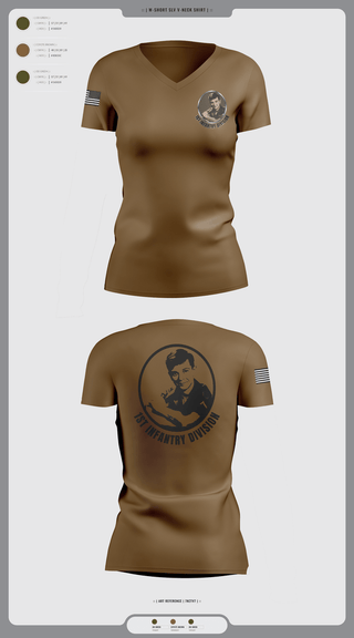 Womens Short Sleeve Vneck Shirt, 1st Infantry Division, , Teamtime, Team time, sublimation, custom sports apparel, team uniforms, spirit wear, spiritwear, sports uniforms, custom shirts, team store, custom team store, fundraiser sports, apparel fundraiser