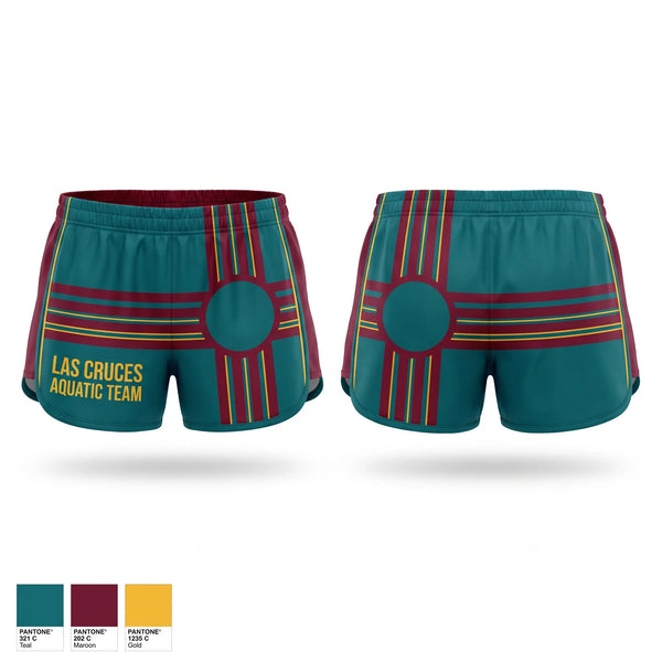 Womens Shorts, Las Cruces Aquatic Team, Swimming, Teamtime, Team time, sublimation, custom sports apparel, team uniforms, spirit wear, spiritwear, sports uniforms, custom shirts, team store, custom team store, fundraiser sports, apparel fundraiser
