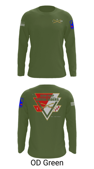 Long Sleeve Performance Shirt, A Troop, 1st squadron-299th Calvary Regiment, , Teamtime, Team time, sublimation, custom sports apparel, team uniforms, spirit wear, spiritwear, sports uniforms, custom shirts, team store, custom team store, fundraiser sports, apparel fundraiser
