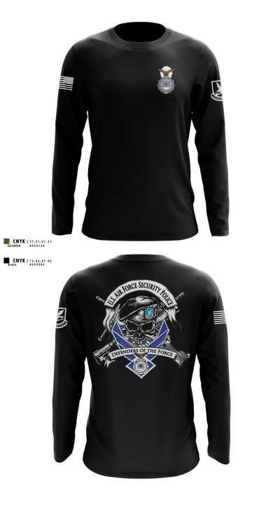 101st security forces 80957494 Long Sleeve Performance Shirt 1