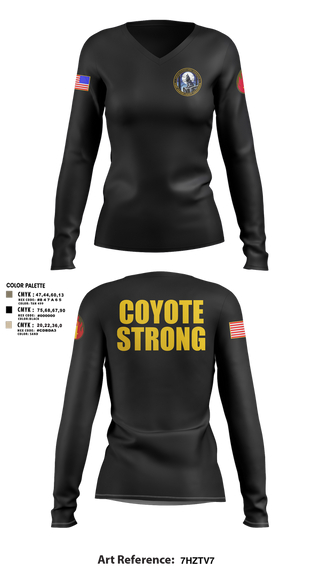 Womens Long Sleeve Vneck Shirt, FHL Garrison 2, , Teamtime, Team time, sublimation, custom sports apparel, team uniforms, spirit wear, spiritwear, sports uniforms, custom shirts, team store, custom team store, fundraiser sports, apparel fundraiser