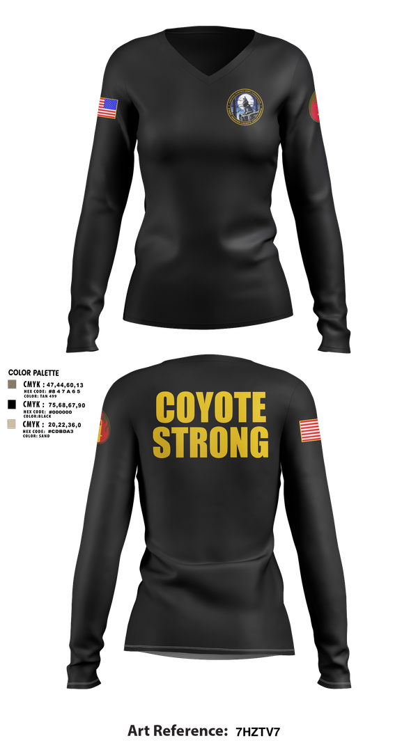Womens Long Sleeve Vneck Shirt, FHL Garrison 2, , Teamtime, Team time, sublimation, custom sports apparel, team uniforms, spirit wear, spiritwear, sports uniforms, custom shirts, team store, custom team store, fundraiser sports, apparel fundraiser