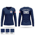 Manatee County EMS Women's Long Sleeve V-neck Shirt - 1