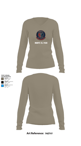 Womens Long Sleeve Vneck Shirt, NMRTC El Paso, , Teamtime, Team time, sublimation, custom sports apparel, team uniforms, spirit wear, spiritwear, sports uniforms, custom shirts, team store, custom team store, fundraiser sports, apparel fundraiser